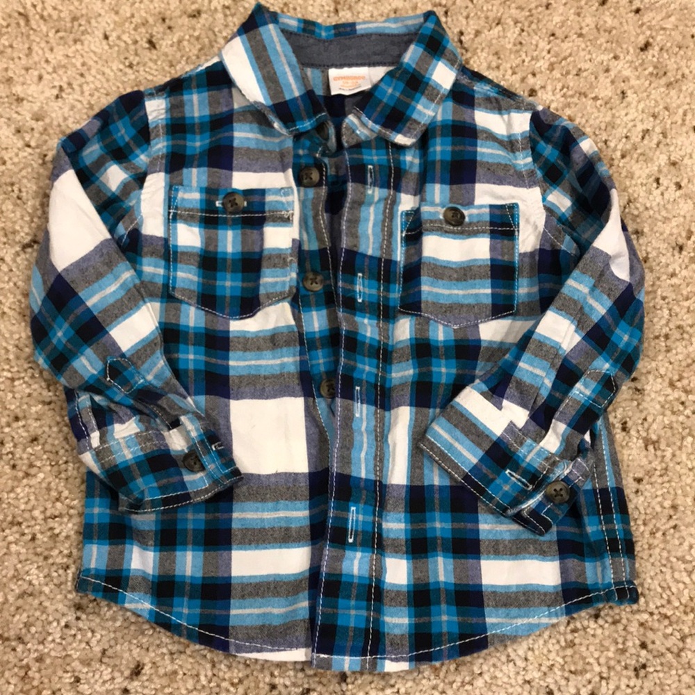 Gymboree blue plaid button down